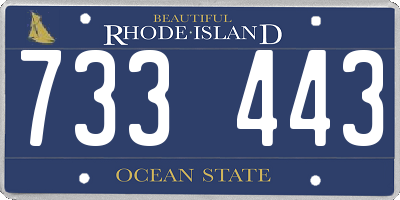 RI license plate 733443