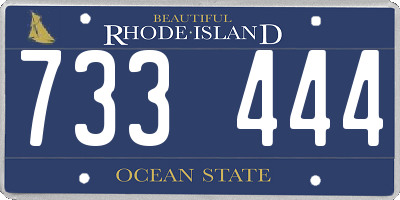 RI license plate 733444