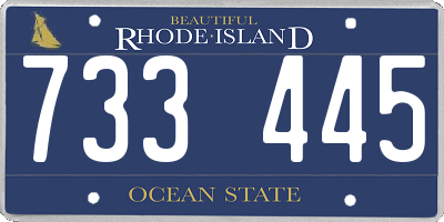 RI license plate 733445
