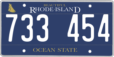 RI license plate 733454