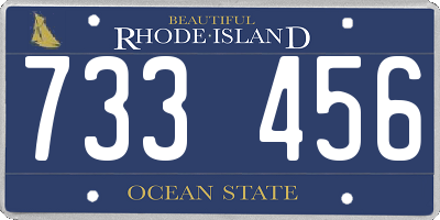 RI license plate 733456