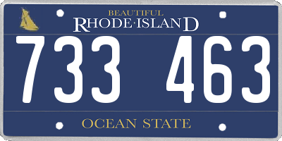 RI license plate 733463