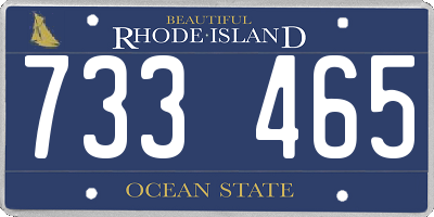RI license plate 733465
