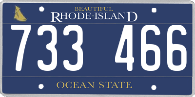 RI license plate 733466