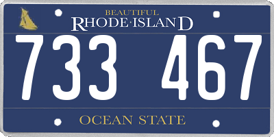 RI license plate 733467