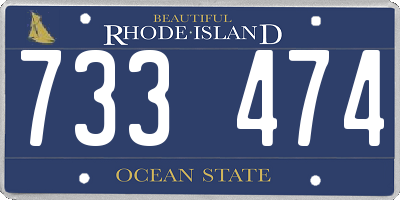 RI license plate 733474