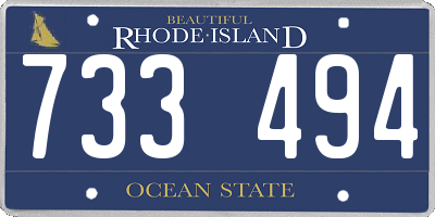 RI license plate 733494