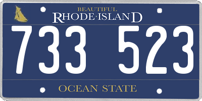 RI license plate 733523