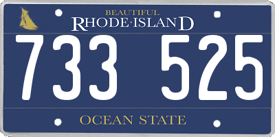 RI license plate 733525
