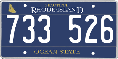 RI license plate 733526