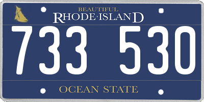 RI license plate 733530