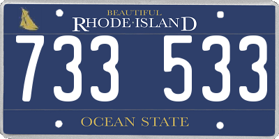 RI license plate 733533