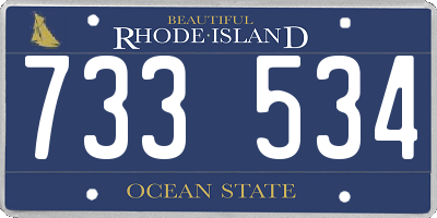 RI license plate 733534