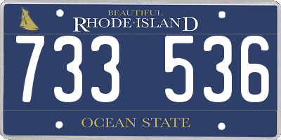 RI license plate 733536