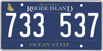 RI license plate 733537