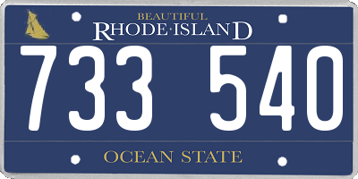 RI license plate 733540