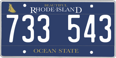 RI license plate 733543