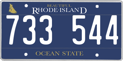RI license plate 733544