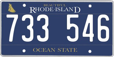 RI license plate 733546