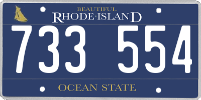 RI license plate 733554