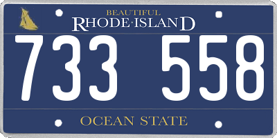 RI license plate 733558
