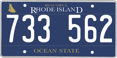 RI license plate 733562