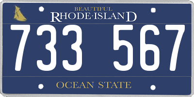 RI license plate 733567