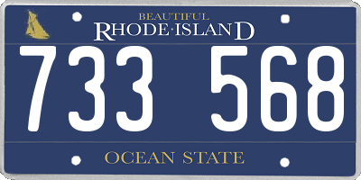 RI license plate 733568