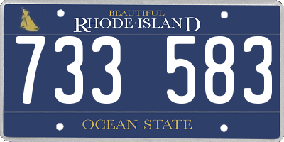 RI license plate 733583
