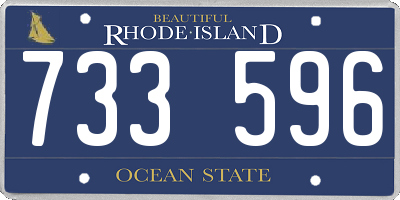 RI license plate 733596