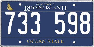RI license plate 733598