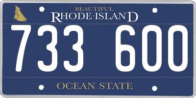 RI license plate 733600