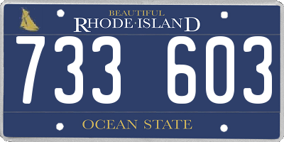 RI license plate 733603