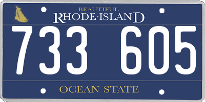 RI license plate 733605