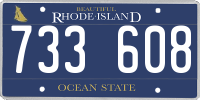 RI license plate 733608