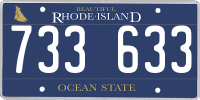 RI license plate 733633