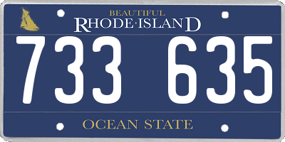 RI license plate 733635