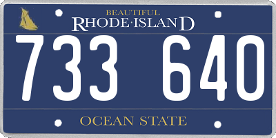 RI license plate 733640