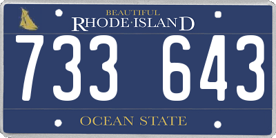 RI license plate 733643