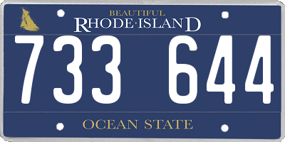 RI license plate 733644