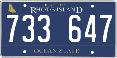 RI license plate 733647