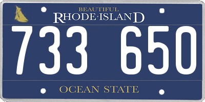 RI license plate 733650