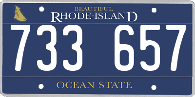 RI license plate 733657