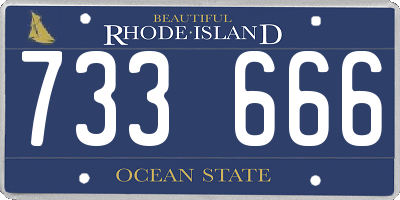 RI license plate 733666