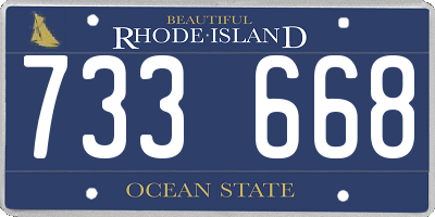RI license plate 733668