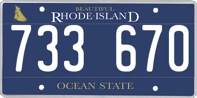 RI license plate 733670