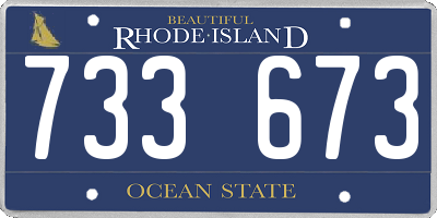RI license plate 733673
