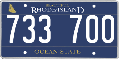 RI license plate 733700