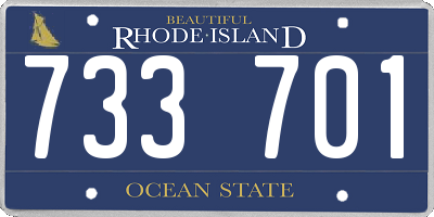 RI license plate 733701