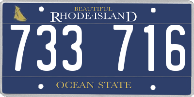 RI license plate 733716